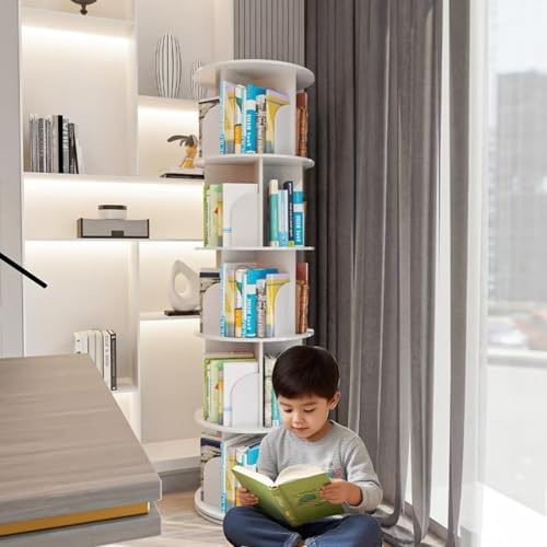 360° Rotating Bookshelf, Space-Saving Multi-Tier Shelf for Home, Office & Study, Stylish Storage for Books, Decor & Organizers (40x159cm)