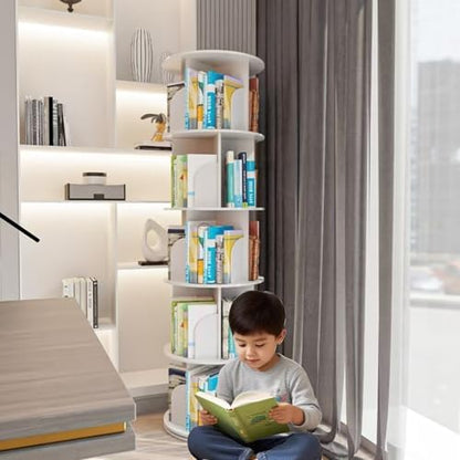 360° Rotating Bookshelf, Space-Saving Multi-Tier Shelf for Home, Office & Study, Stylish Storage for Books, Decor & Organizers (40x159cm)