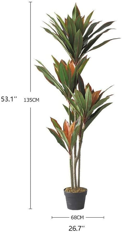 135cm Artificial Nordic Green Tree, Realistic Fake Potted Plant for Home, Living Room, Office, Hotel & Modern Decor