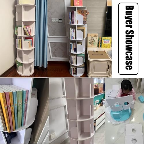 360° Rotating Bookshelf, Space-Saving Multi-Tier Shelf for Home, Office & Study, Stylish Storage for Books, Decor & Organizers (40x159cm)