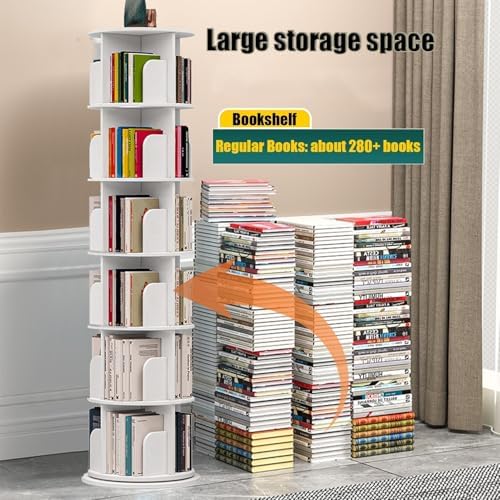 360° Rotating Bookshelf, Space-Saving Multi-Tier Shelf for Home, Office & Study, Stylish Storage for Books, Decor & Organizers (40x159cm)