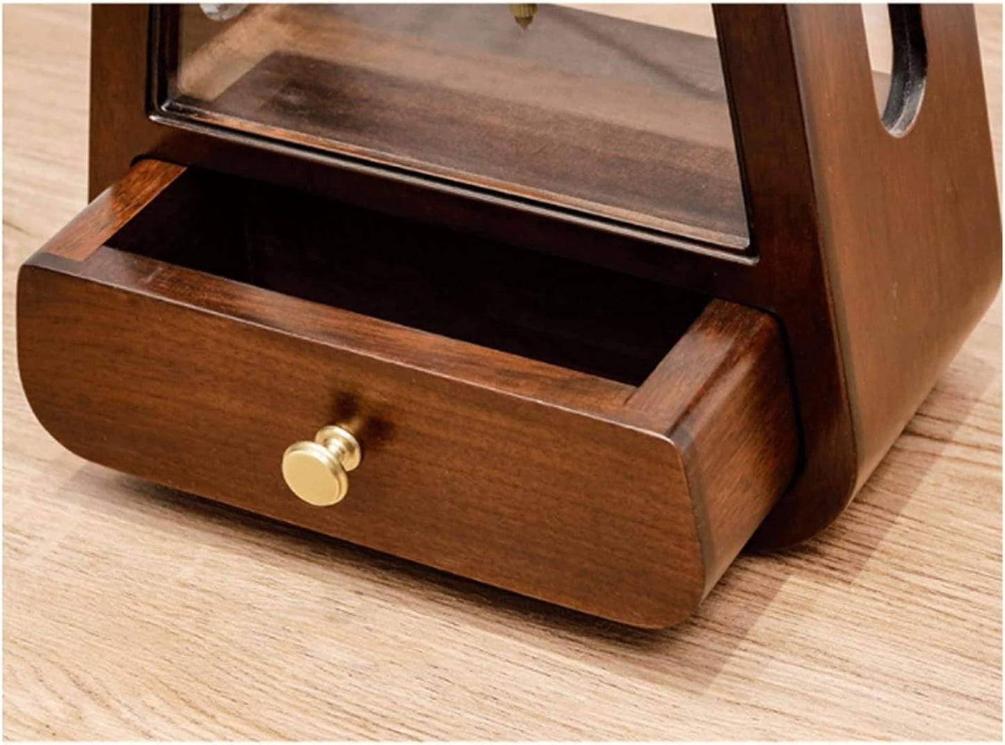 Silent Wooden Desk Clock, Modern Chinese Style Table Clock for Living Room, Bedroom, Office & Home Decor