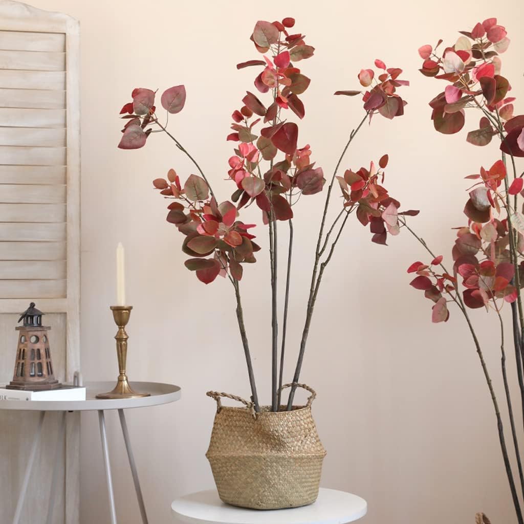3.9FT Artificial Bauhinia Tree with Woven Seagrass Basket, Realistic Faux Indoor Plant for Home, Office, Living Room & Modern Decor