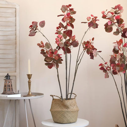 3.9FT Artificial Bauhinia Tree with Woven Seagrass Basket, Realistic Faux Indoor Plant for Home, Office, Living Room & Modern Decor