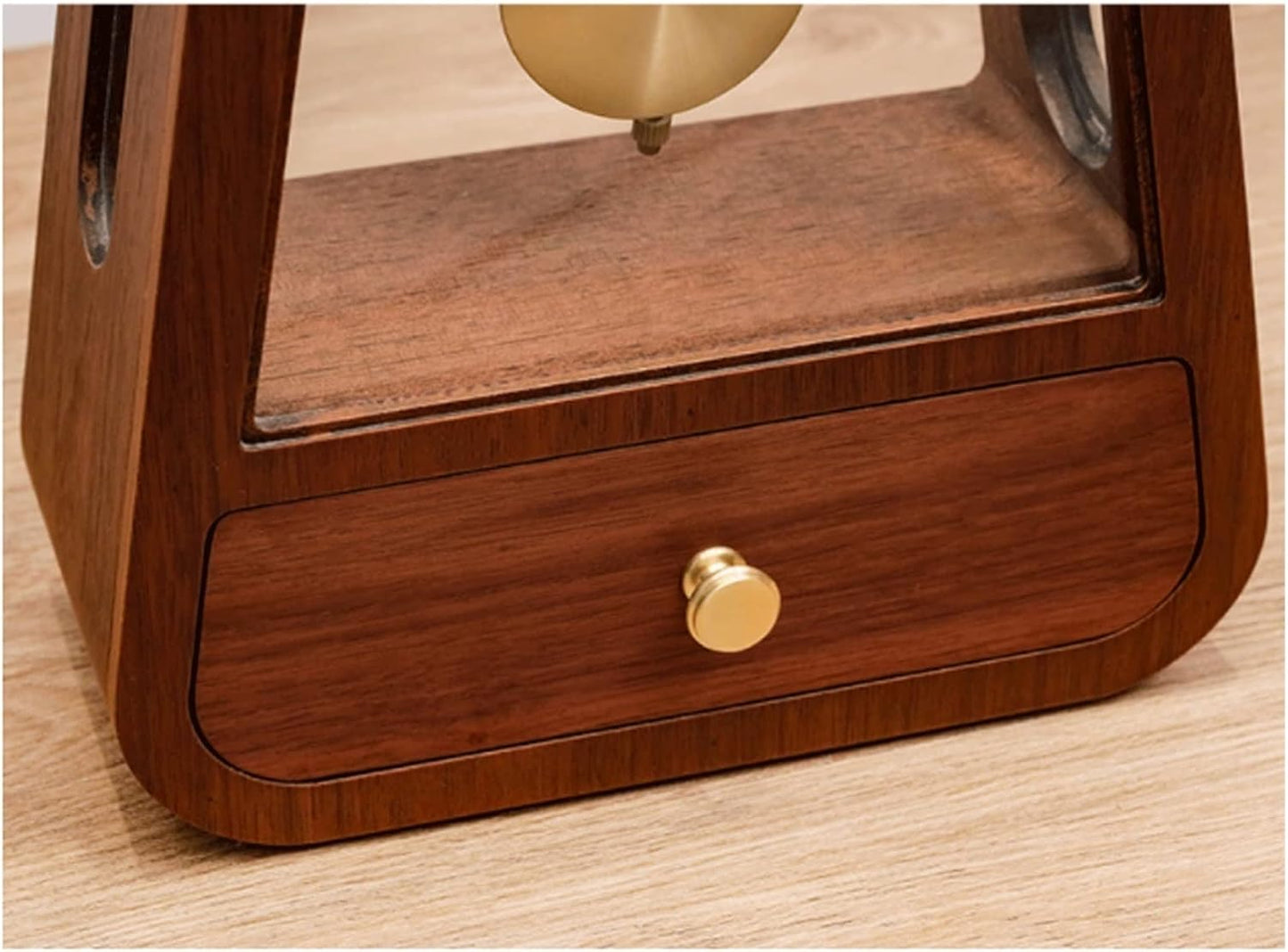 Silent Wooden Desk Clock, Modern Chinese Style Table Clock for Living Room, Bedroom, Office & Home Decor