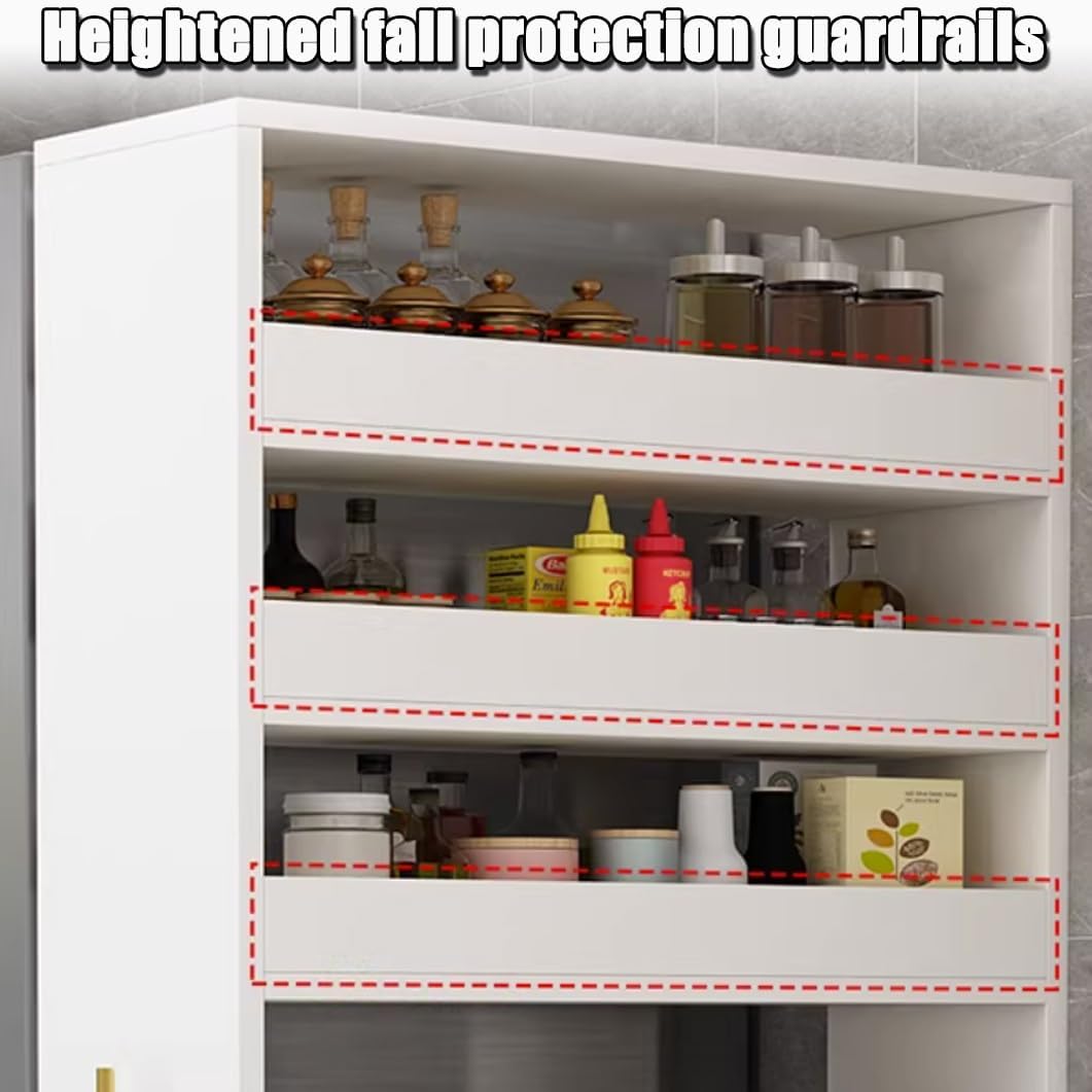 7-Tier Rolling Slim Storage Cart with Wheels, Narrow Kitchen Spice Rack Organizer Shelf for Pantry, Dining Room, Laundry & Small Spaces