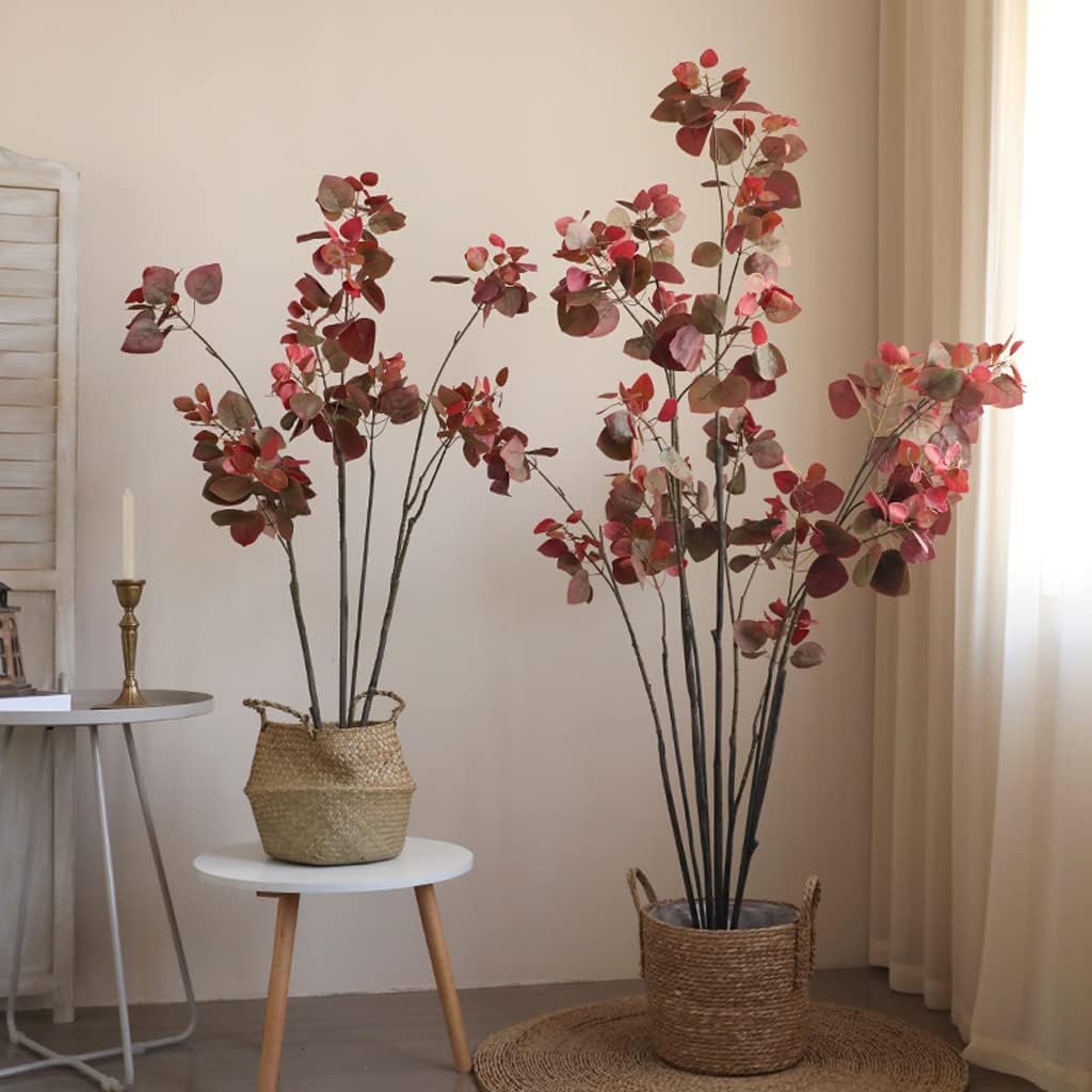 3.9FT Artificial Bauhinia Tree with Woven Seagrass Basket, Realistic Faux Indoor Plant for Home, Office, Living Room & Modern Decor