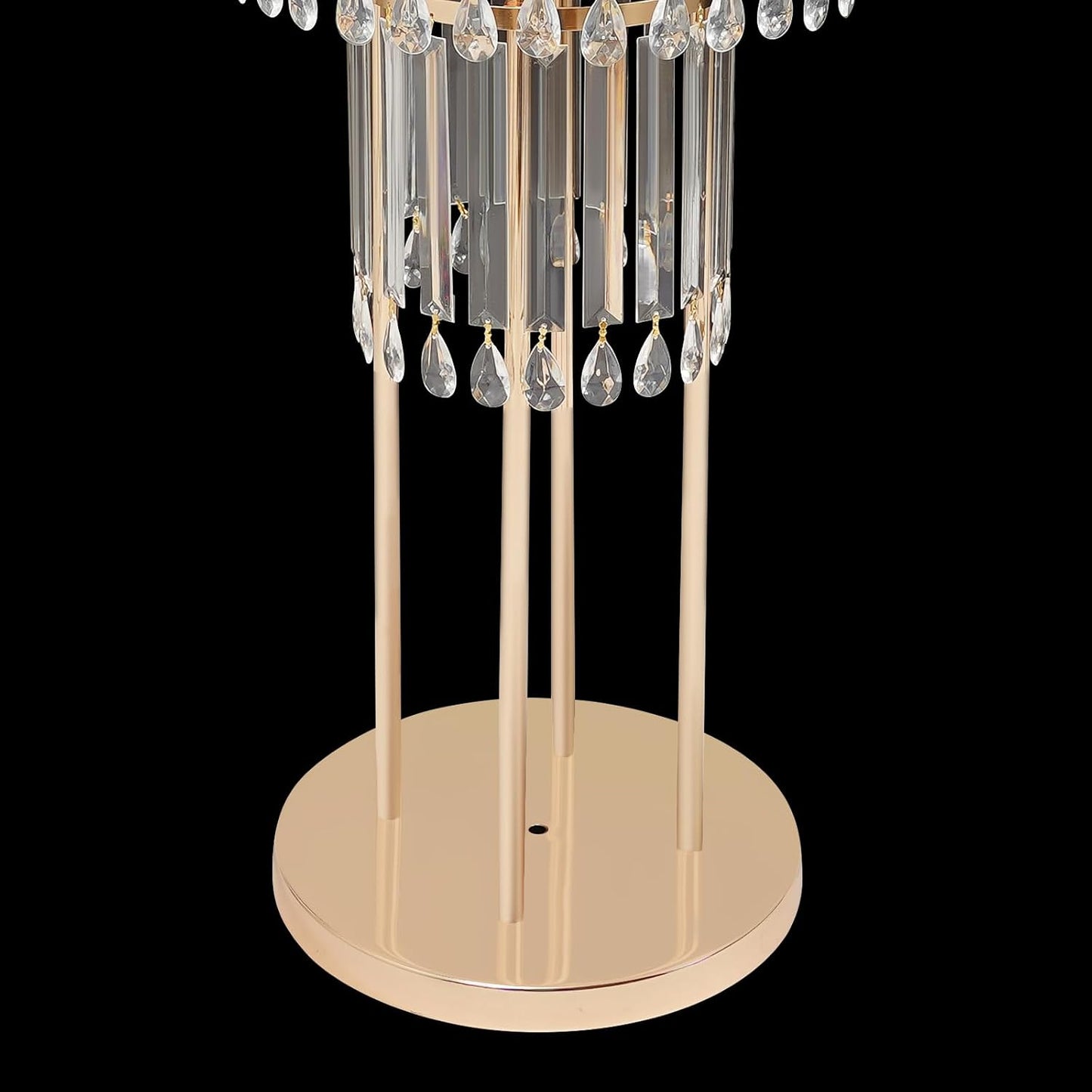 38.5-Inch Gold 3-Tier Crystal Wedding Flower Stand, Elegant Tabletop Centerpiece with Crystal Pendants for Weddings, Parties, Hotels & Home Decor