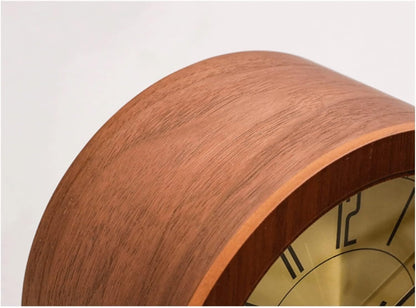 Silent Wooden Desk Clock, Modern Chinese Style Table Clock for Living Room, Bedroom, Office & Home Decor