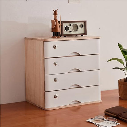 Lockable Wooden Storage Cabinet with Drawers & File Organizer, Multi-Tier Home Office Storage Solution Available in 1, 2, 3 & 4 Layer Designs
