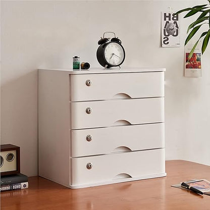 Lockable Wooden Storage Cabinet with Drawers & File Organizer, Multi-Tier Home Office Storage Solution Available in 1, 2, 3 & 4 Layer Designs