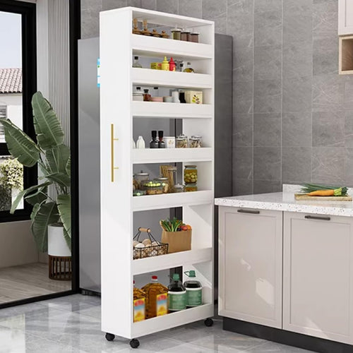 7-Tier Rolling Slim Storage Cart with Wheels, Narrow Kitchen Spice Rack Organizer Shelf for Pantry, Dining Room, Laundry & Small Spaces