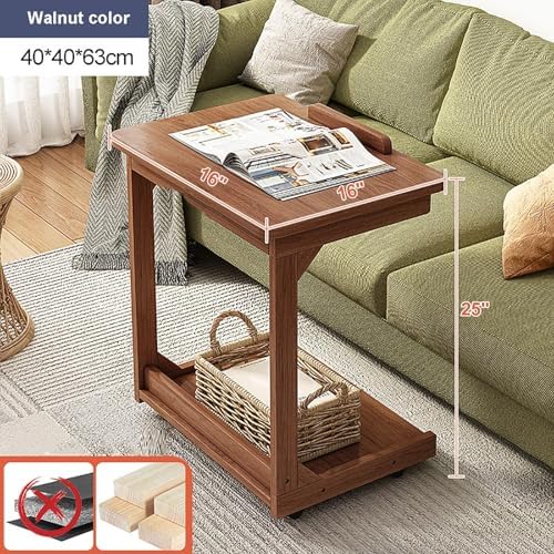 Adjustable Flip Top End Table with 2-Tier Storage, Sofa Side Table & Laptop Desk for Small Spaces, Bedroom, Living Room & Home Office