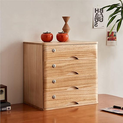 Lockable Wooden Storage Cabinet with Drawers & File Organizer, Multi-Tier Home Office Storage Solution Available in 1, 2, 3 & 4 Layer Designs