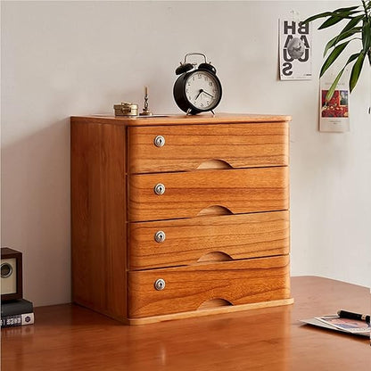 Lockable Wooden Storage Cabinet with Drawers & File Organizer, Multi-Tier Home Office Storage Solution Available in 1, 2, 3 & 4 Layer Designs