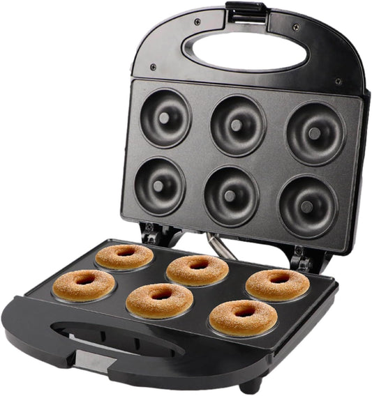6-Hole Non-Stick Donut Maker Machine 750W, Automatic Donut Baking Appliance for Homemade Breakfast, Desserts, Muffins & Sweet Treats
