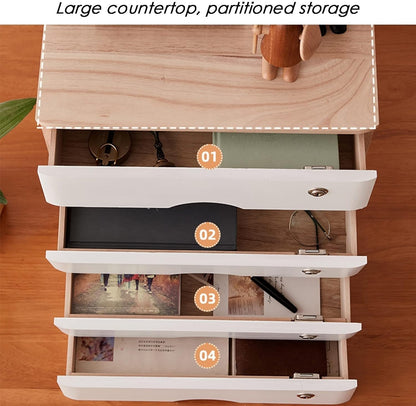 Lockable Wooden Storage Cabinet with Drawers & File Organizer, Multi-Tier Home Office Storage Solution Available in 1, 2, 3 & 4 Layer Designs